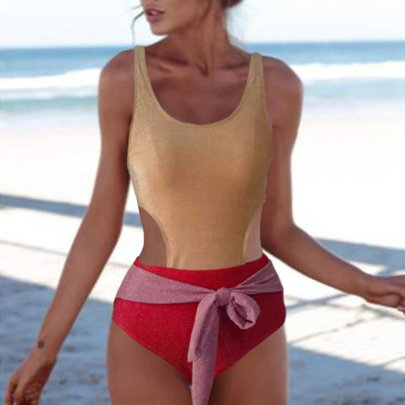 

Women's Swimsuit One Piece 2024 Sexy Swimwear Trendy Knot Swimsuit High Waist Bikini Set Brazilian Bathing Suit Swim Beachwear
