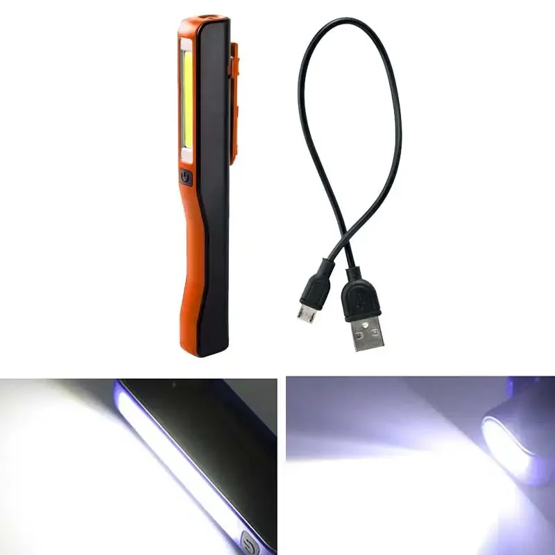 

USB Rechargeable COB LED Flashlight Mini Pen Magnetic led Torch light Repair Working Inspection Lamp Pocket Camping Lanterna