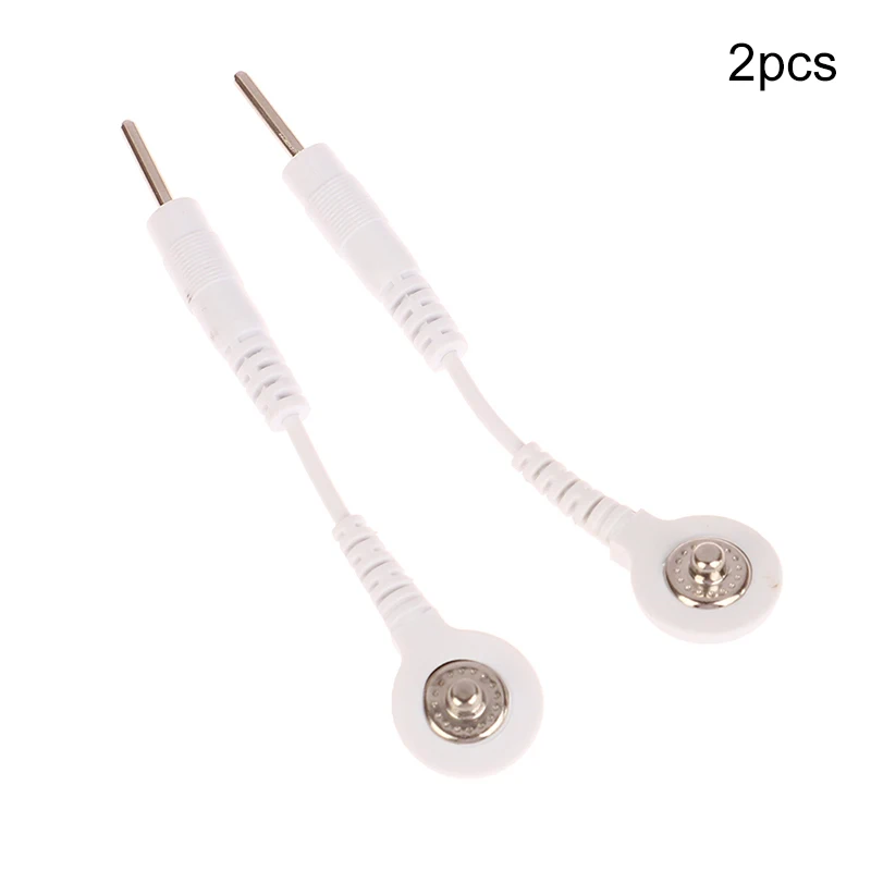 

2PCS Electrode Lead Wire Connecting Cables Plug 2.0mm Snap 3.5mm Male Connector Cable Use For Tens/EMS Massage Machine Device