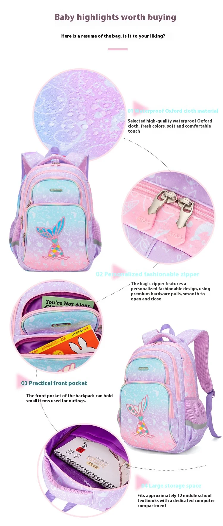Cartoon Unicorn 3 Piece Set School Bags For Girls Boys Kids Space Backpack Primary School Students Backpack With lunch box S779707c306bd414293722b86523a69aam