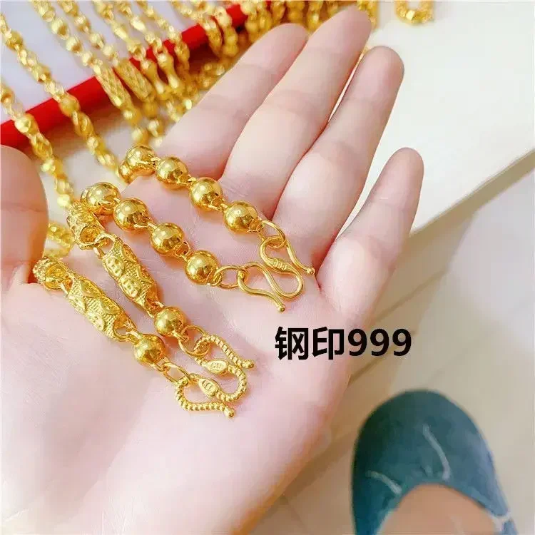 9999 Real Necklace Men's Golden Necklace Personalized New Large Thick Chain Transit Necklace S779716f76b2a4bdc85c624e6d92f038aZ
