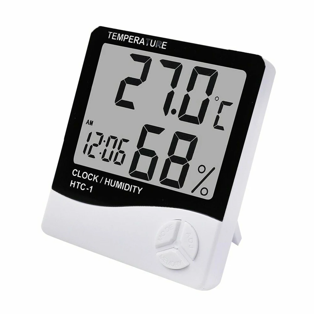 

Электронный цифровой измеритель температуры и влажности с ЖК-дисплеем, домашняя комнатная метеостанция с термометром, гигрометром и будильником