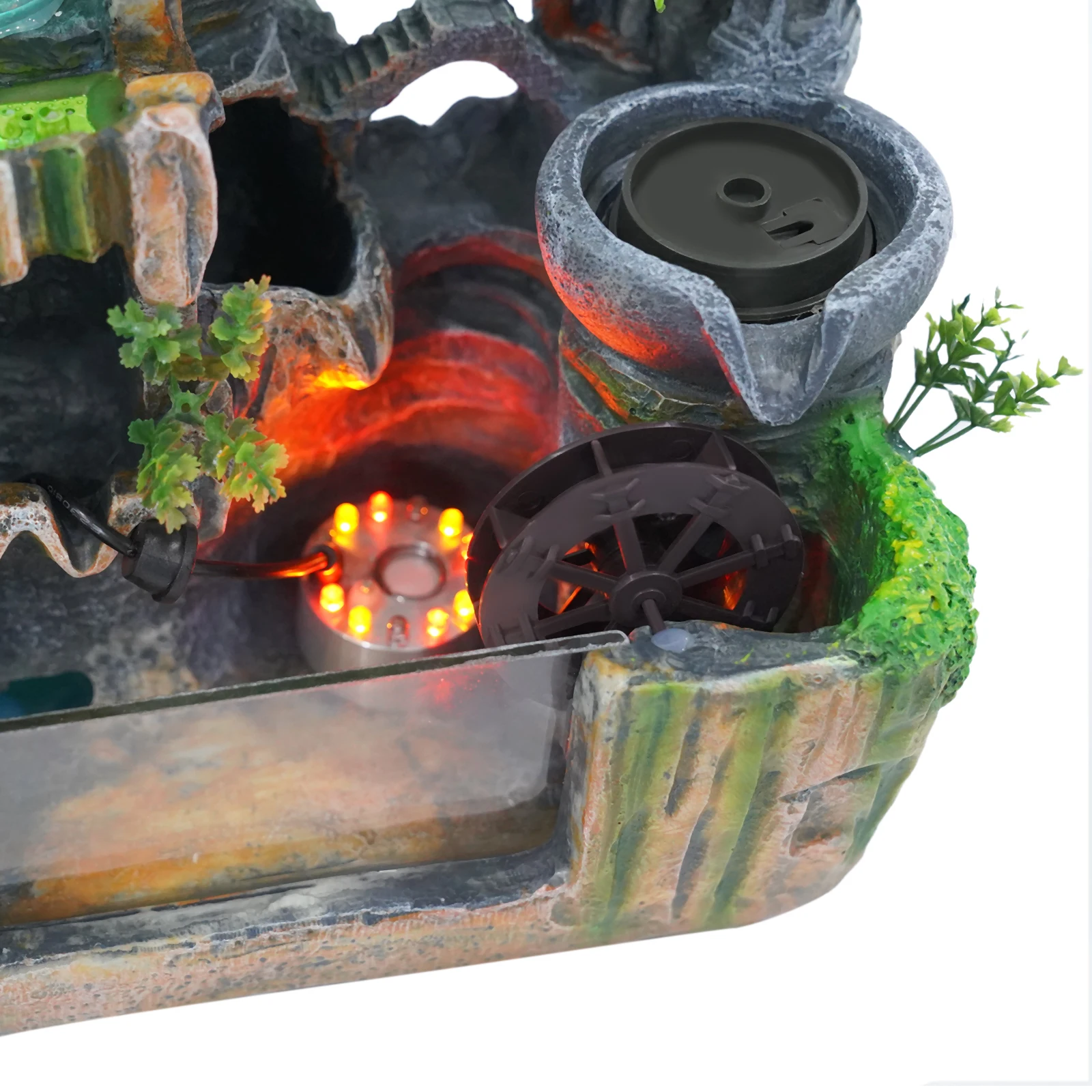 Rockery Fountain Small Rockery Water Fountain Indoor with LED Lamp Atomization Effect Suitable for Office Decoration Rockery Fountain Small Rockery Water Fountain Indoor with LED Lamp Atomization Effect Suitable for Office Decoration