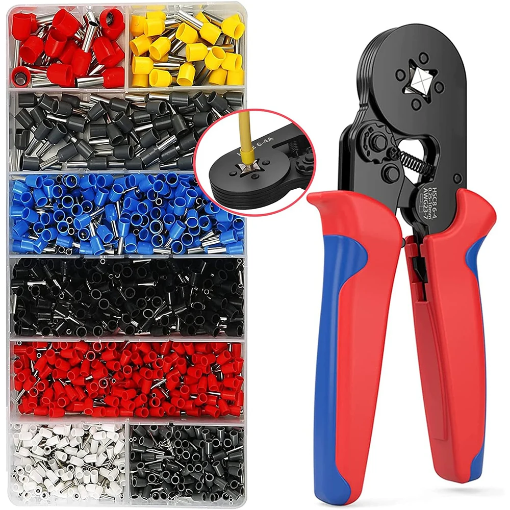 Wire Crimper Kit, Ratchet Tool With 1250pcs Wire Terminals, HCS8 Ring Crimper 6-4.0.25-10mm ²
Wire Crimper Kit, Ratchet Tool With 1250pcs Wire Terminals, HCS8 Ring Crimper 6-4.0.25-10mm ²
