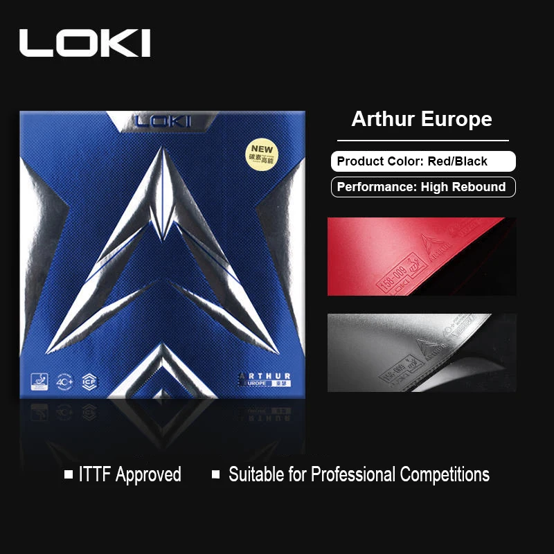 LOKI Arthur EUROPE Table Tennis Rubber with Carbon Sponge Pips In ITTF Approved Sticky Ping Pong Rubber for Loop Fast Attack
LOKI Arthur EUROPE Table Tennis Rubber with Carbon Sponge Pips In ITTF Approved Sticky Ping Pong Rubber for Loop Fast Attack