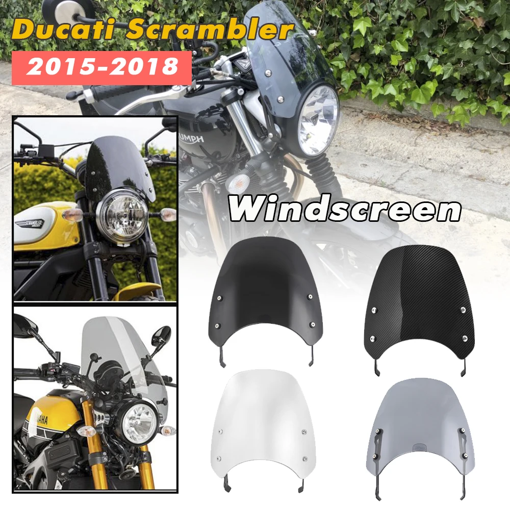 Windscreen Windshield Shield Screen Visor Deflector Protecter for Ducati Scrambler 2015-2020 Motorcycle Screen Fairing 2016 2017
Windscreen Windshield Shield Screen Visor Deflector Protecter for Ducati Scrambler 2015-2020 Motorcycle Screen Fairing 2016 2017
