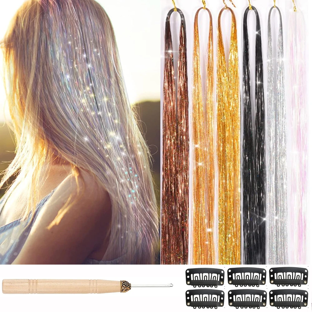 47 Inches Fairy Hair extension 6 Colors Tinsel Hair Extension Heat Resistant With Tools(6pcs hair clips ,1pcs crochet hook)
47 Inches Fairy Hair extension 6 Colors Tinsel Hair Extension Heat Resistant With Tools(6pcs hair clips ,1pcs crochet hook)