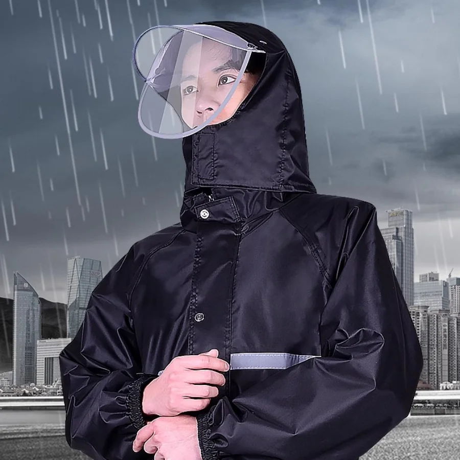 Long Up and Down Waterproof Raincoat Cycling Man Outdoor Overalls Rainwear Hooded Impermeable Guardar Chuva Durable Rain Gear
Long Up and Down Waterproof Raincoat Cycling Man Outdoor Overalls Rainwear Hooded Impermeable Guardar Chuva Durable Rain Gear