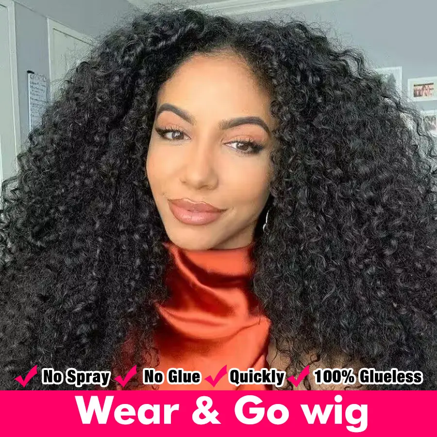 Glueless Wig Human Hair Ready To Wear Kinky Curly Wig Human Hair Pre Cut 4x4 HD Lace Closure Wig Curly Human Hair Wigs For Woman
Glueless Wig Human Hair Ready To Wear Kinky Curly Wig Human Hair Pre Cut 4x4 HD Lace Closure Wig Curly Human Hair Wigs For Woman