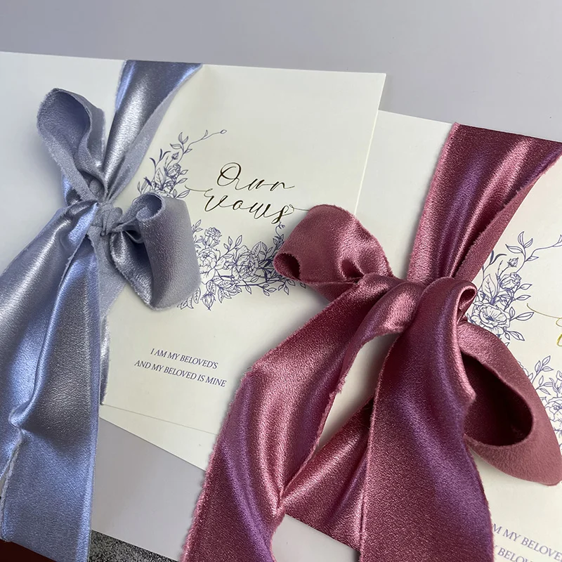 2PCS Romantic Wedding Vows Card With Chiffon Ribbon Favor Bridal Shower Photo Props Flatylay WINE RED PURPLE Marriage Decoration
2PCS Romantic Wedding Vows Card With Chiffon Ribbon Favor Bridal Shower Photo Props Flatylay WINE RED PURPLE Marriage Decoration