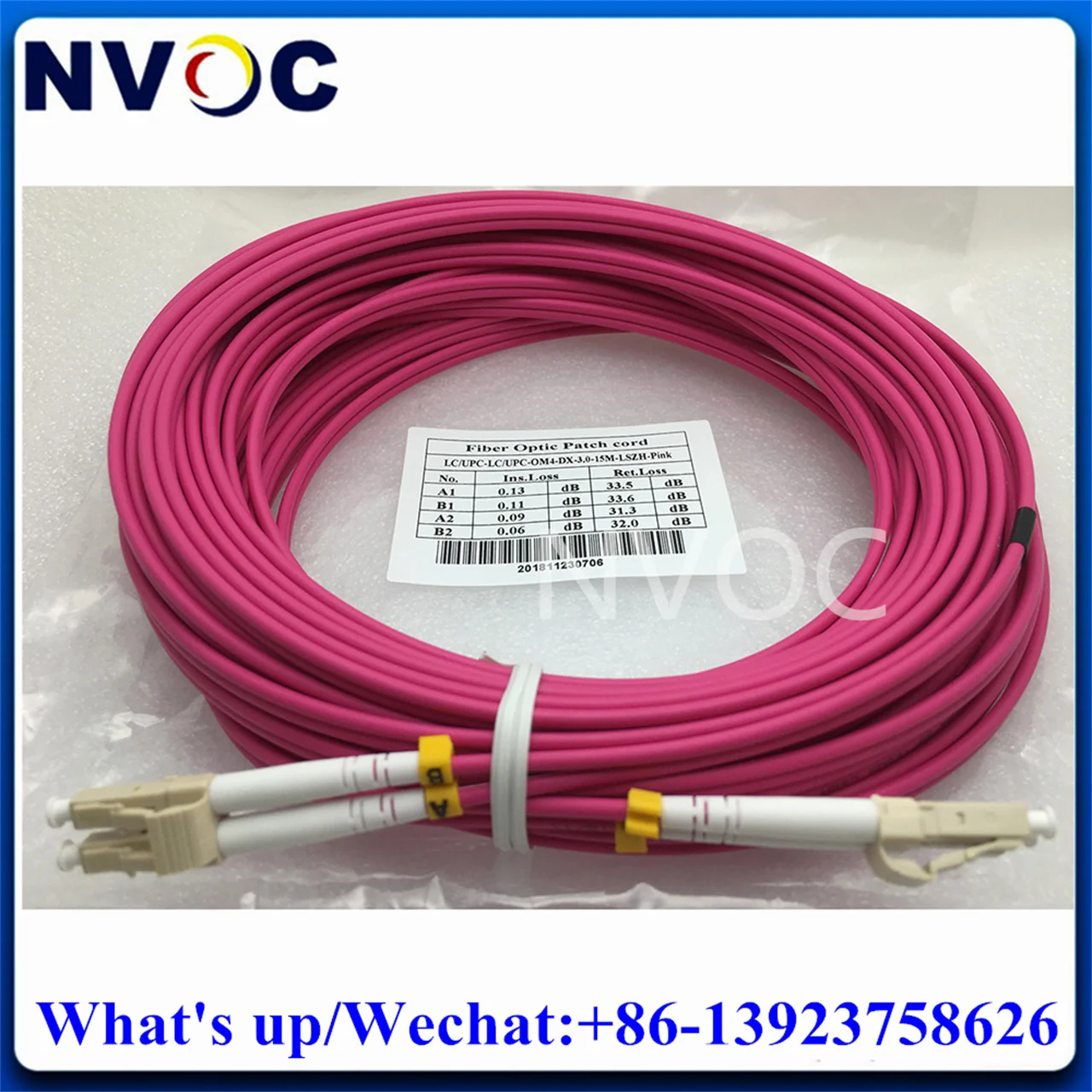

50M LC-LC/ST/SC/FC Multi-Mode OM3 Channel Cable Duplex OM4,DX,3.0mm,LSZH Pink Jacket,Fiber Optic Patch Cord,LC UPC Fibre Jumper