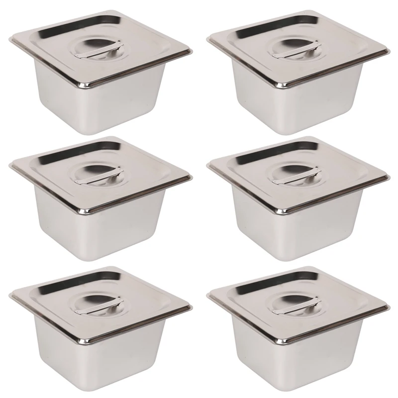 6 Pack Anti-Jam Slotted Hotel Pans With Lids, 1/6 Size 4 Inch Deep, Commercial 18/8 Stainless Steel Steam Table Food Pan
6 Pack Anti-Jam Slotted Hotel Pans With Lids, 1/6 Size 4 Inch Deep, Commercial 18/8 Stainless Steel Steam Table Food Pan
