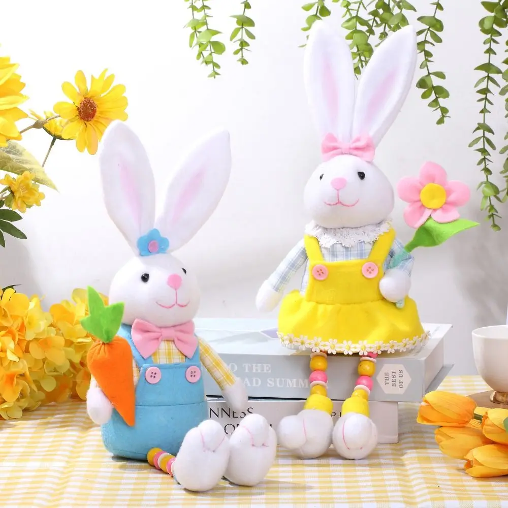 

Rabbit with Carrot Bunny Stuffed Doll Birthday Gift Long legs Kids Gift Rabbit Doll Creative Cute Stuffed Toy Home Decor