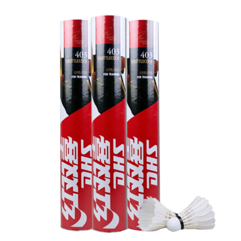 DHS/Hongshuangxi 403 badminton with composite cork ball head, 60PCS(5tubes), special for training of endurance game
DHS/Hongshuangxi 403 badminton with composite cork ball head, 60PCS(5tubes), special for training of endurance game