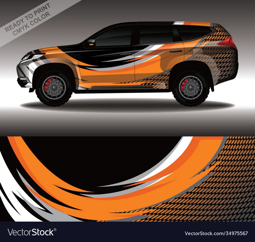 

Orange Suv Car Graphic Decal Full Body Racing Vinyl Wrap Car Full Wrap Sticker Decorative Car Decal Length 400cm Width 100cm