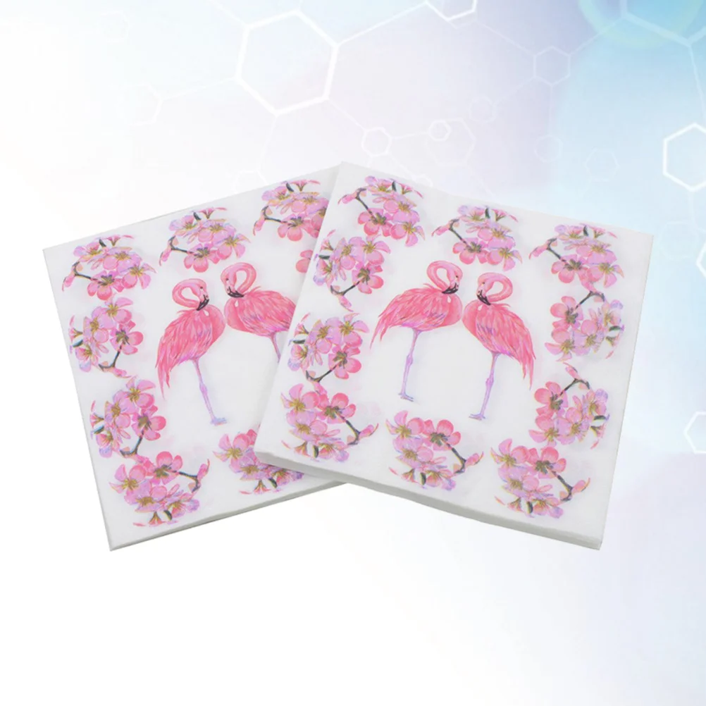 

40pcs Napkins Colorful Printing Napkin Flamingo Flower Napkin for Party Gathering Festival Home