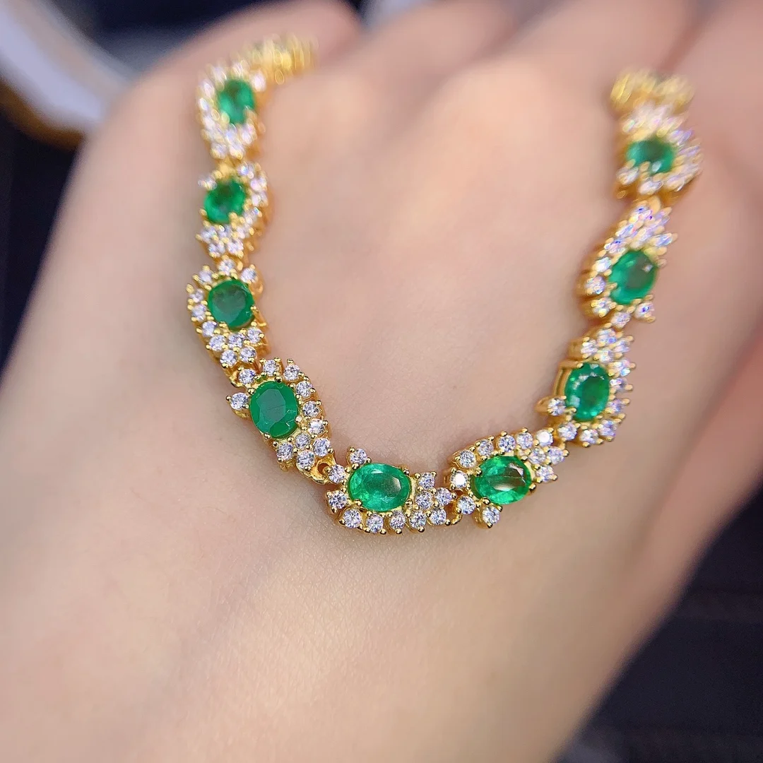 Women's 925 Silver Emerald natural Gem bracelet luxury women's jewelry Women's free shipping Christmas women's bracelet boutique
Women's 925 Silver Emerald natural Gem bracelet luxury women's jewelry Women's free shipping Christmas women's bracelet boutique