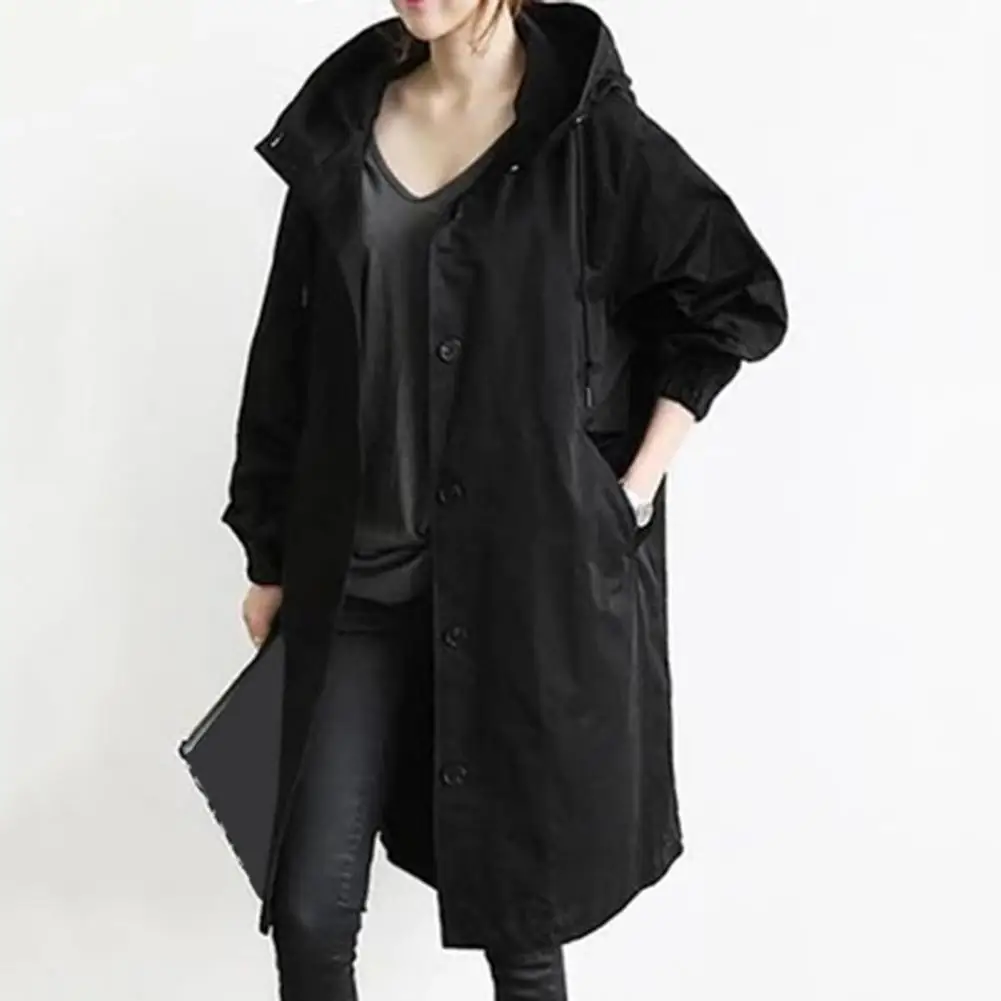 

Женская Классическая куртка, элегантный тренчкот, Легкие ветрозащитные куртки для женщин, двубортные Большие размеры средней длины