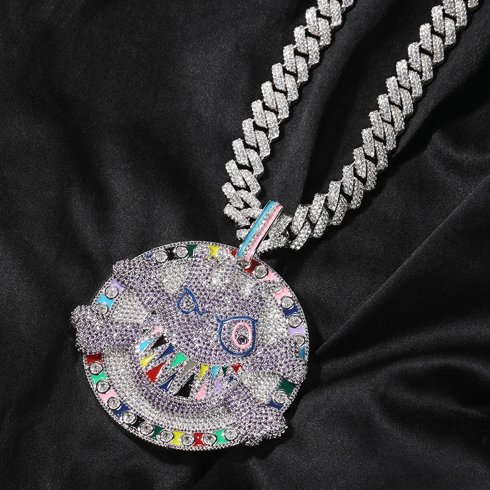 Metallic Texture Mix Color Circle Shape Iced Out Bling Pendant Necklace Mirco Pave Prong Setting Fashion Hip Hop Jewelry BP234
Metallic Texture Mix Color Circle Shape Iced Out Bling Pendant Necklace Mirco Pave Prong Setting Fashion Hip Hop Jewelry BP234