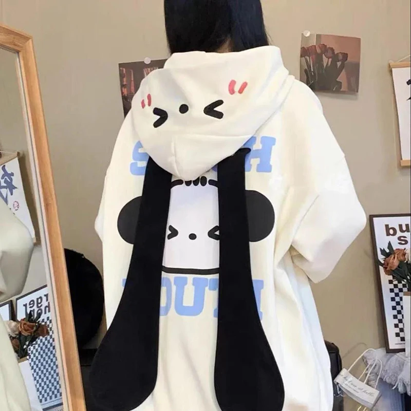 Kawaii Sanrio Character Pachacco Cartoon Cotton Sweater Autumn Regular or Winter Fleeced Long Ears Long Sleeve Hooded Sweatshirt
Kawaii Sanrio Character Pachacco Cartoon Cotton Sweater Autumn Regular or Winter Fleeced Long Ears Long Sleeve Hooded Sweatshirt