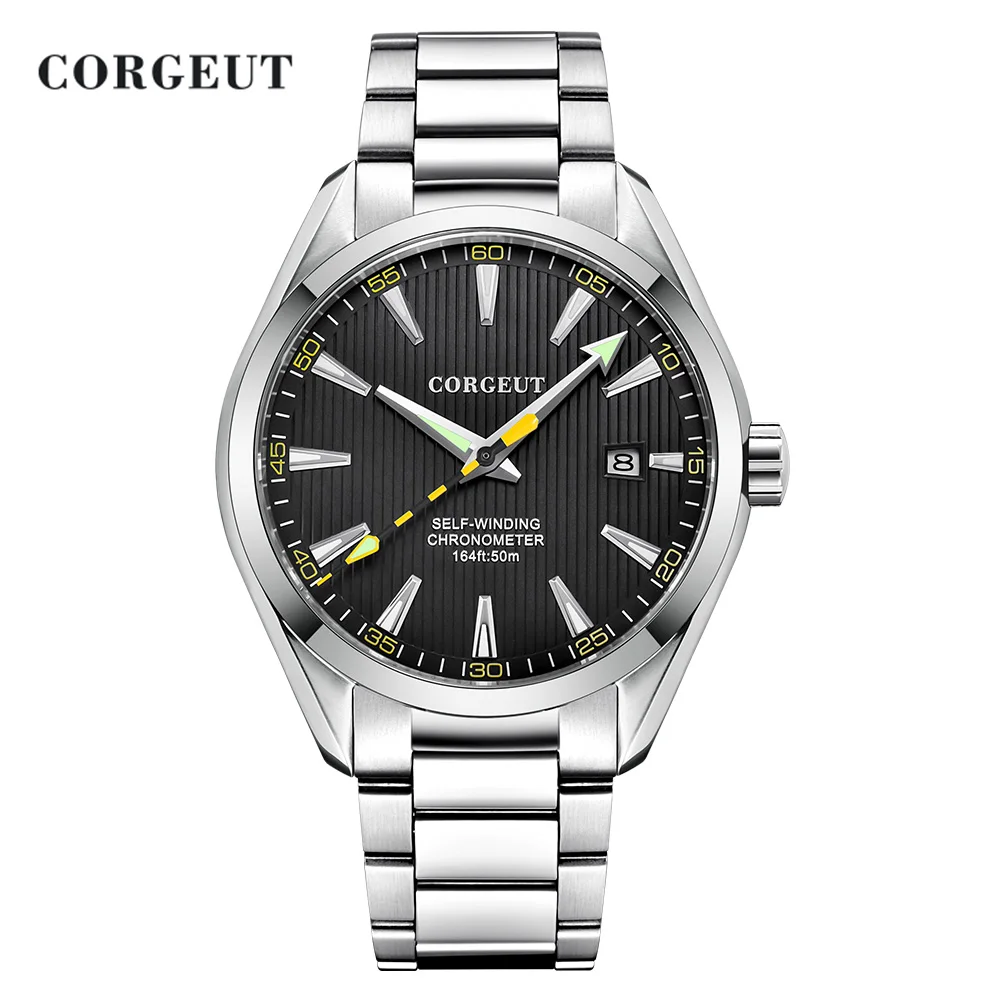 

Corgeut NH35A Men's Automatic Mechanical Watch Male Reloj Sapphire 41mm Men Stainless Steel Wristwatch Calendar Clock Date