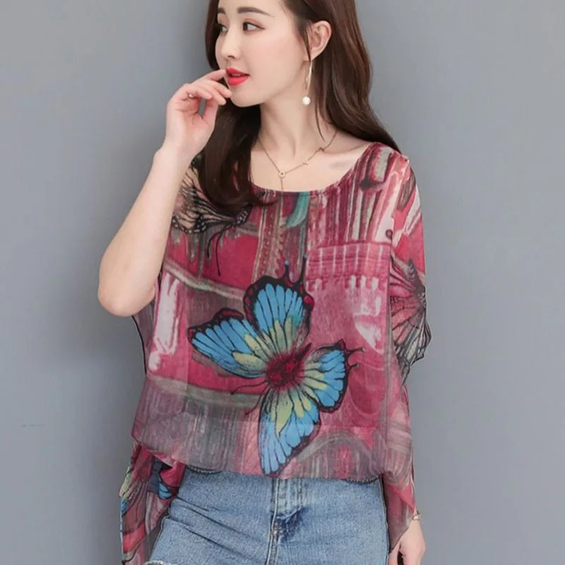 Vintage Printed Irregular Batwing Sleeve Blouse Women Clothing 2023 Summer New Oversized Casual Pullovers Asymmetrical Shirt
Vintage Printed Irregular Batwing Sleeve Blouse Women Clothing 2023 Summer New Oversized Casual Pullovers Asymmetrical Shirt