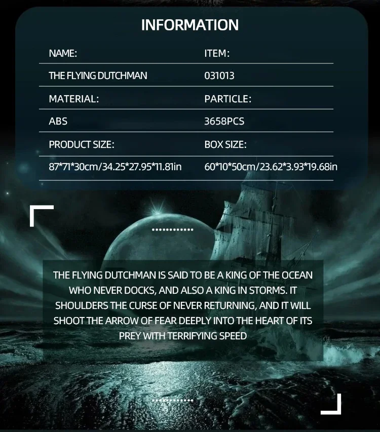 3658PCS The Flying Dutchman Building Blocks Phantom Black Pearl Ship Model Bricks Desktop Decoration Toys For Kids Holiday Gifts 3658PCS The Flying Dutchman Building Blocks Phantom Black Pearl Ship Model Bricks Desktop Decoration Toys For Kids Holiday Gifts