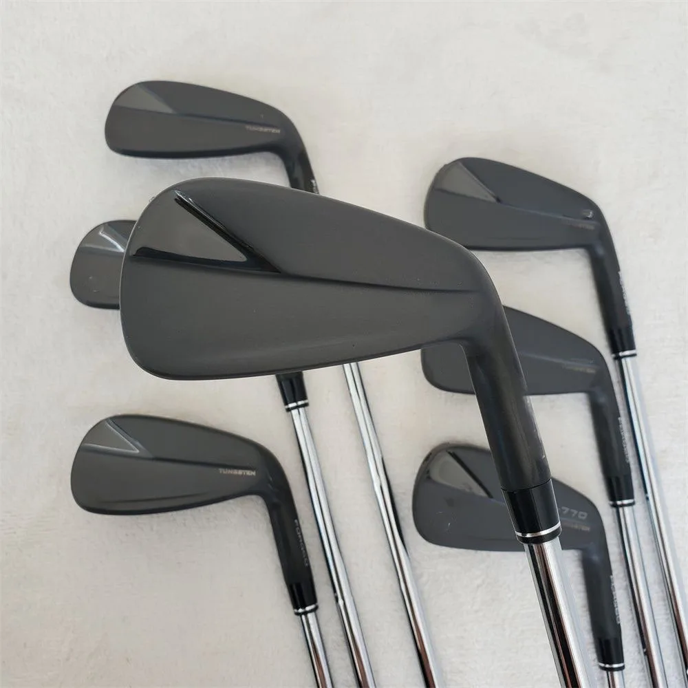 

7Pcs Brand New 770 black Golf head Irons 770 Golf Clubs Iron Set 4-9P R/S Flex Graphite/Steel Shaft with Head Cover Tour Edge