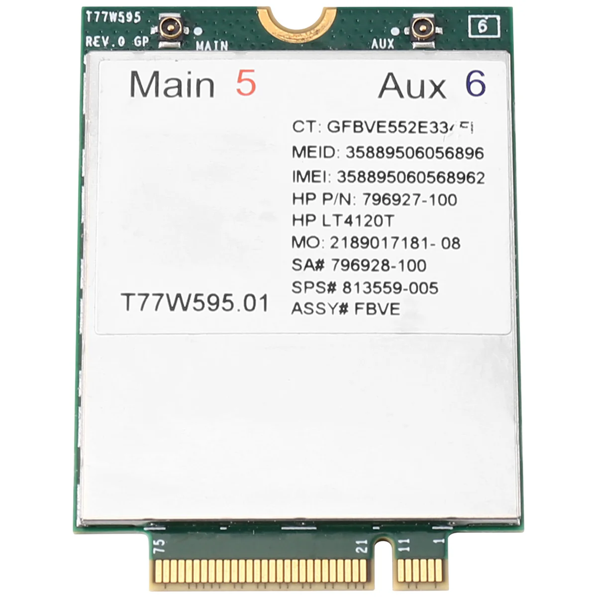 

T77W595 4G ​LTE Card Module LT4120 796928-001 MDM9625 for HP Probook/EliteBook 820 840 850 G2 G3 4G Module Network Card