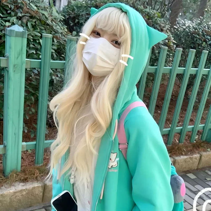 2023 Kawaii Zip Up Sweatshirts Oversized Sweet Lolita Girly Harajuku Hoodie Women Cat Ear Japanese Style Cute Hooded Jacket
2023 Kawaii Zip Up Sweatshirts Oversized Sweet Lolita Girly Harajuku Hoodie Women Cat Ear Japanese Style Cute Hooded Jacket