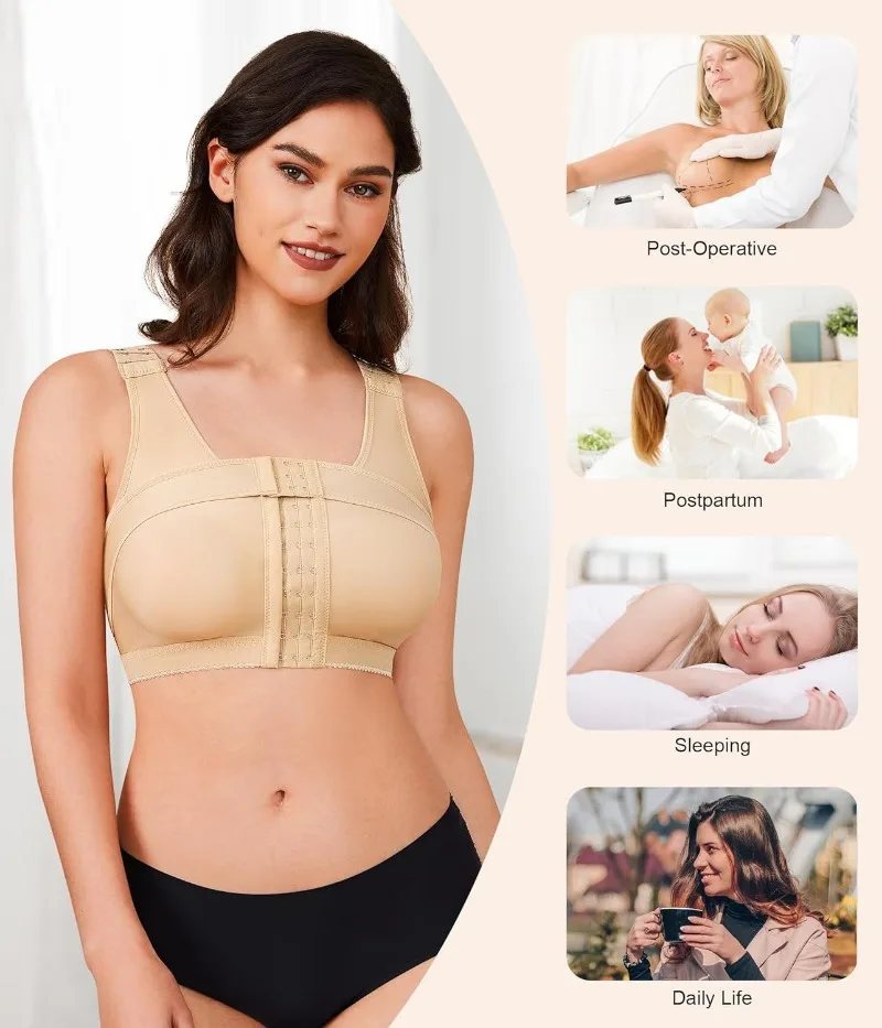 Women Front Button Post-Surgery Shaping Bra Shockproof Gathering Anti-sagging Underwear Compression Bra with Breast Support Band Women Front Button Post-Surgery Shaping Bra Shockproof Gathering Anti-sagging Underwear Compression Bra with Breast Support Band