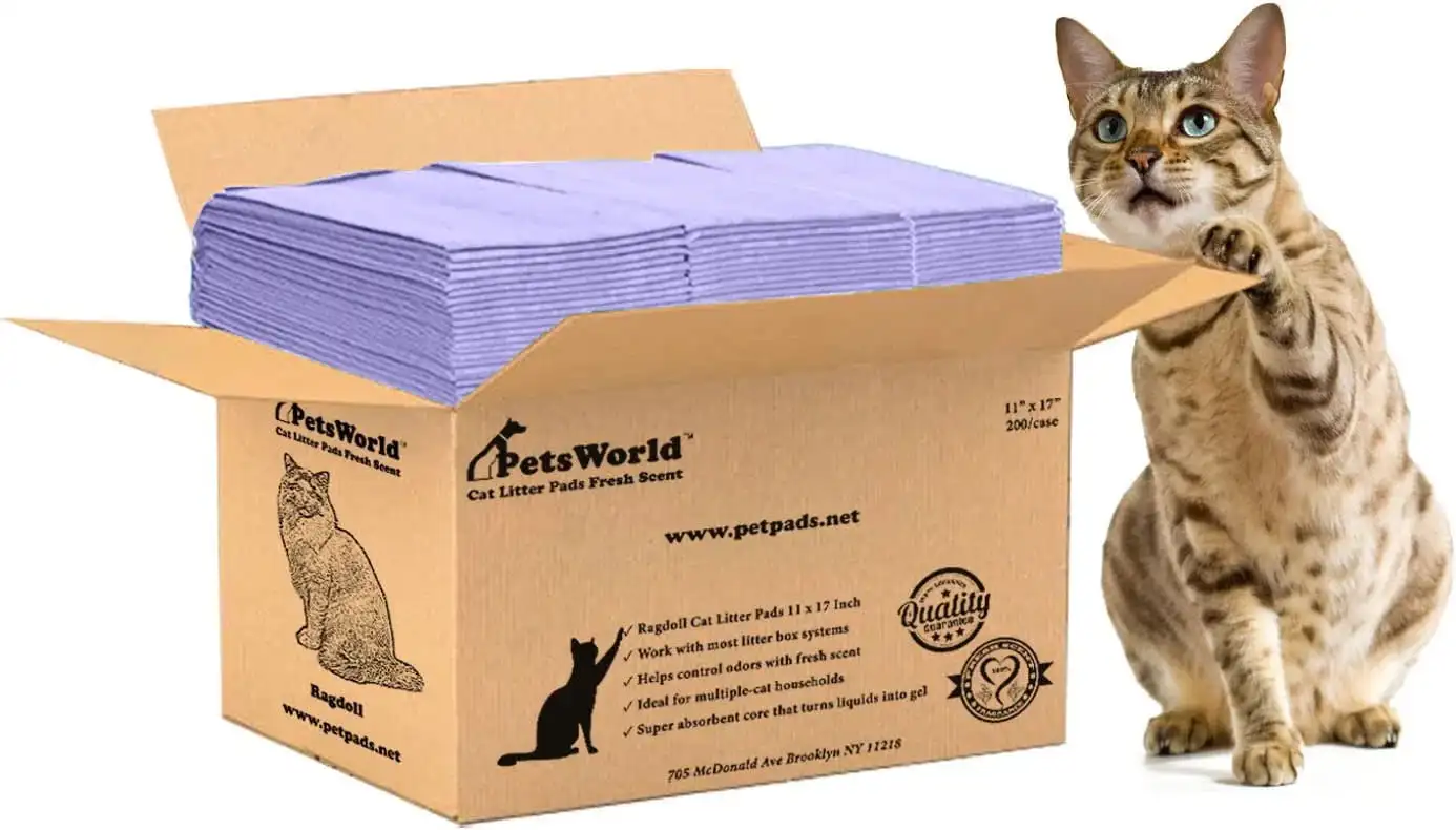 

Pee Pad Litter Box Refills for the Tidy Cat Breeze Litter System, Fresh Scent Absorbs Odors, 200 Pack Arenero para gatos envíos