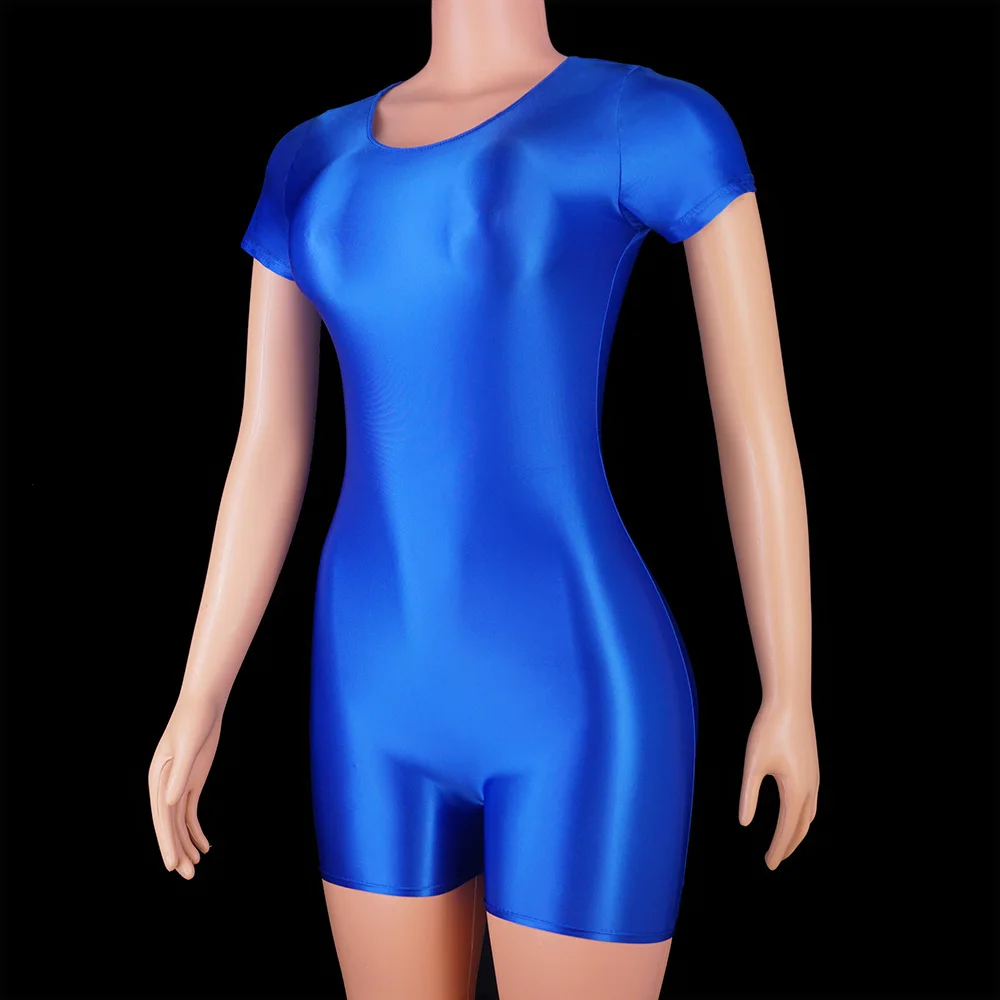 Summertime Thin Shiny Glossy Sexy Stretch Playsuit Tights Oily Silky Overall Pants Catsuits Men Women Short-Sleeved Jumpsuits
Summertime Thin Shiny Glossy Sexy Stretch Playsuit Tights Oily Silky Overall Pants Catsuits Men Women Short-Sleeved Jumpsuits