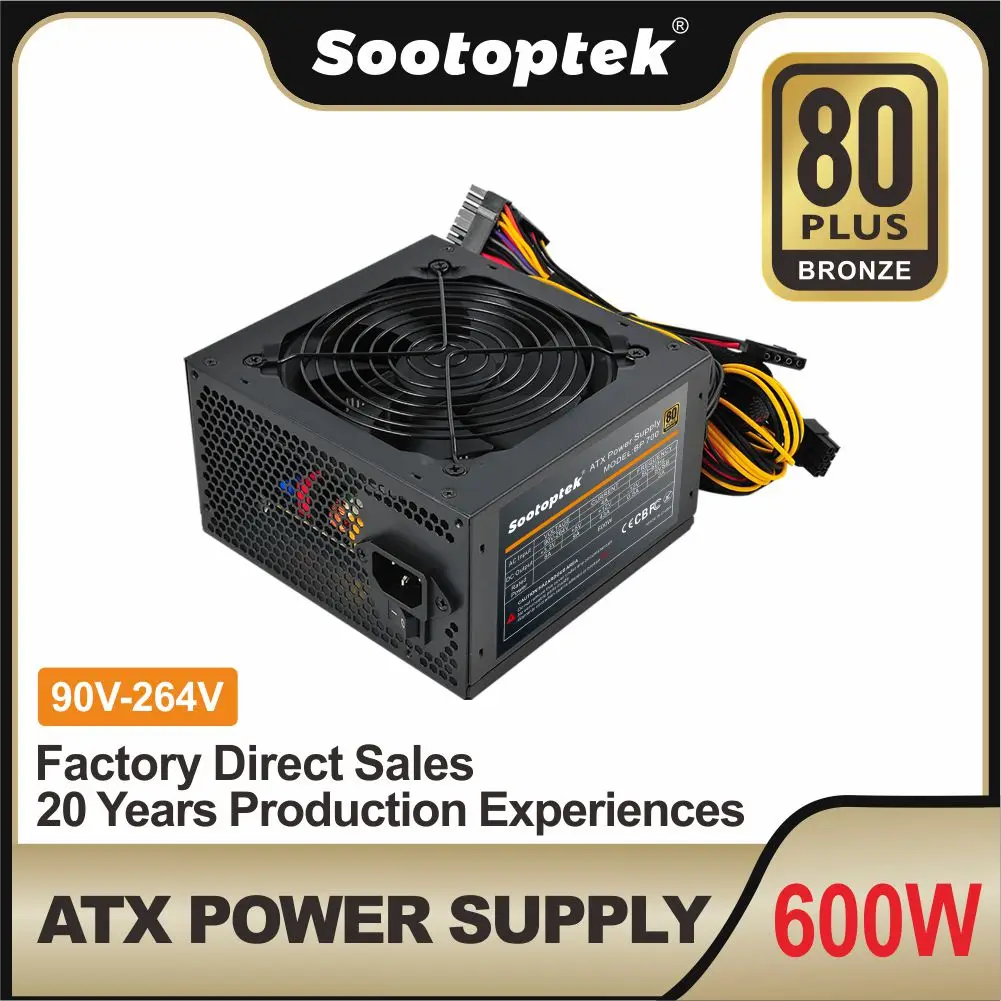 

HIGH efficiency APFC full voltage ATX PSU 600W 80 PLUS Bronze Hot Selling I/O Switching Power Supply 110V