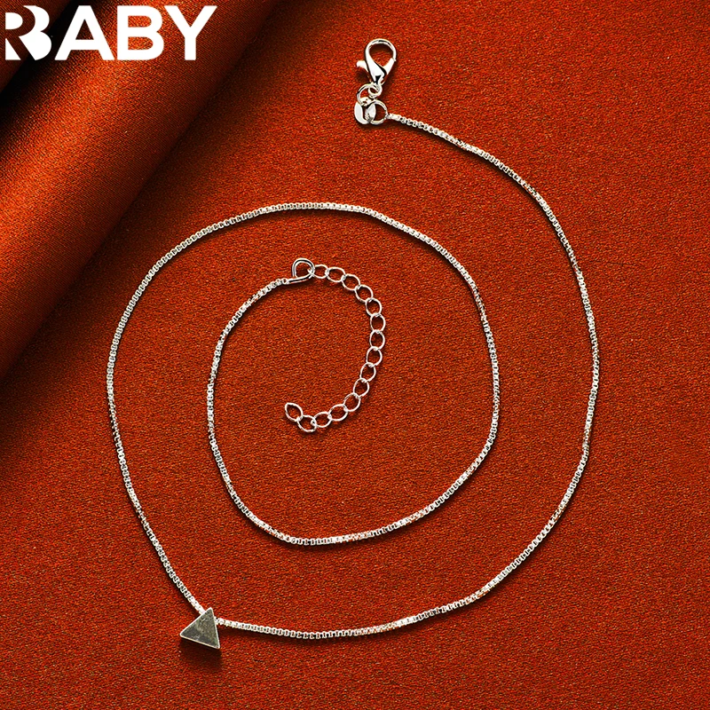 Korean Fashion 925 Sterling Silver Necklace 18 Inch Box Chain Geometry Triangle Pendant For Man Woman Wedding Party Jewelry Gift
Korean Fashion 925 Sterling Silver Necklace 18 Inch Box Chain Geometry Triangle Pendant For Man Woman Wedding Party Jewelry Gift