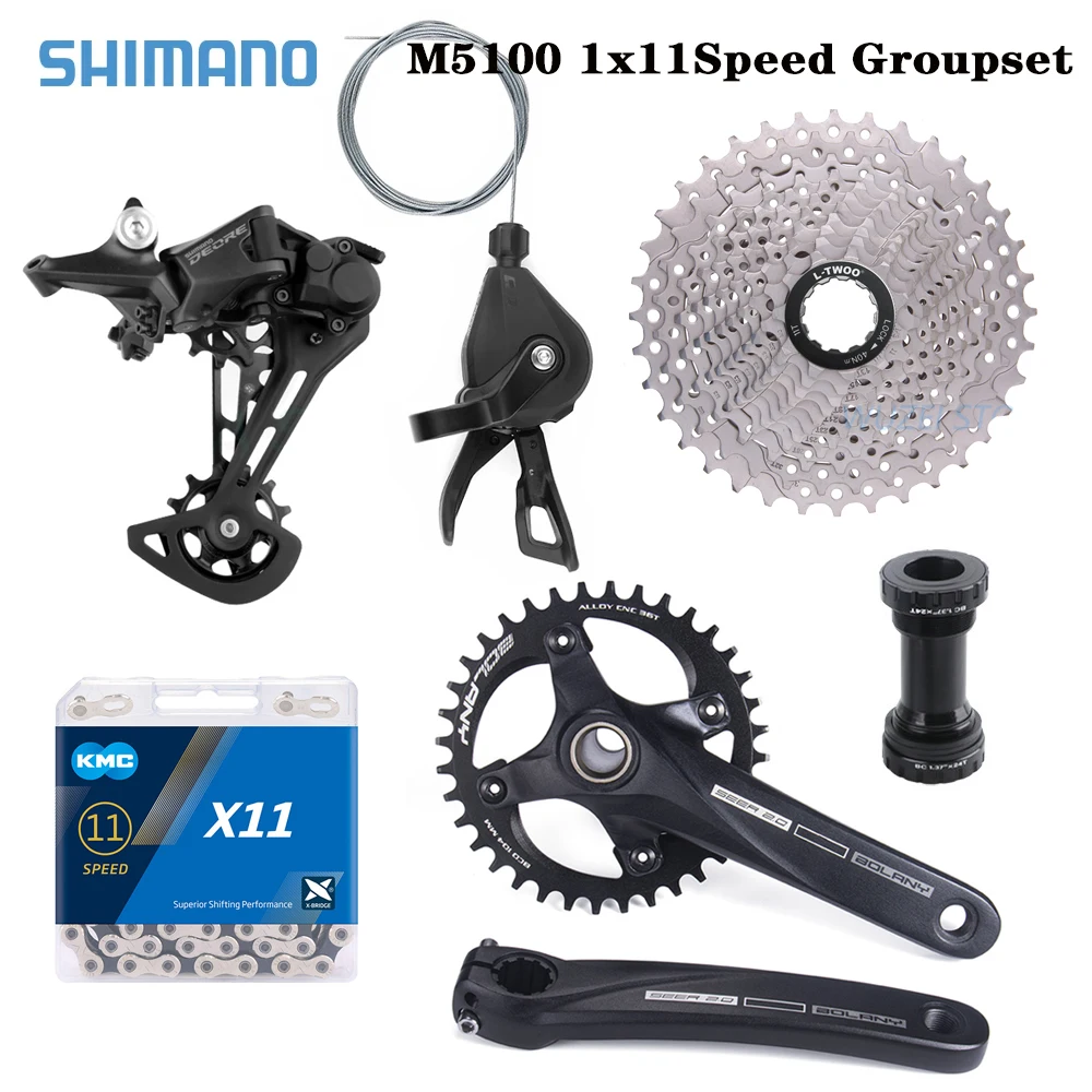 SHIMANO Deore M5100 1x11 Speed MTB Bicycle Derailleurs X11 Chain 36/40/42/46/50/52T K7 Cassette Bolany Crank 34/36T 11V 7 Set
SHIMANO Deore M5100 1x11 Speed MTB Bicycle Derailleurs X11 Chain 36/40/42/46/50/52T K7 Cassette Bolany Crank 34/36T 11V 7 Set