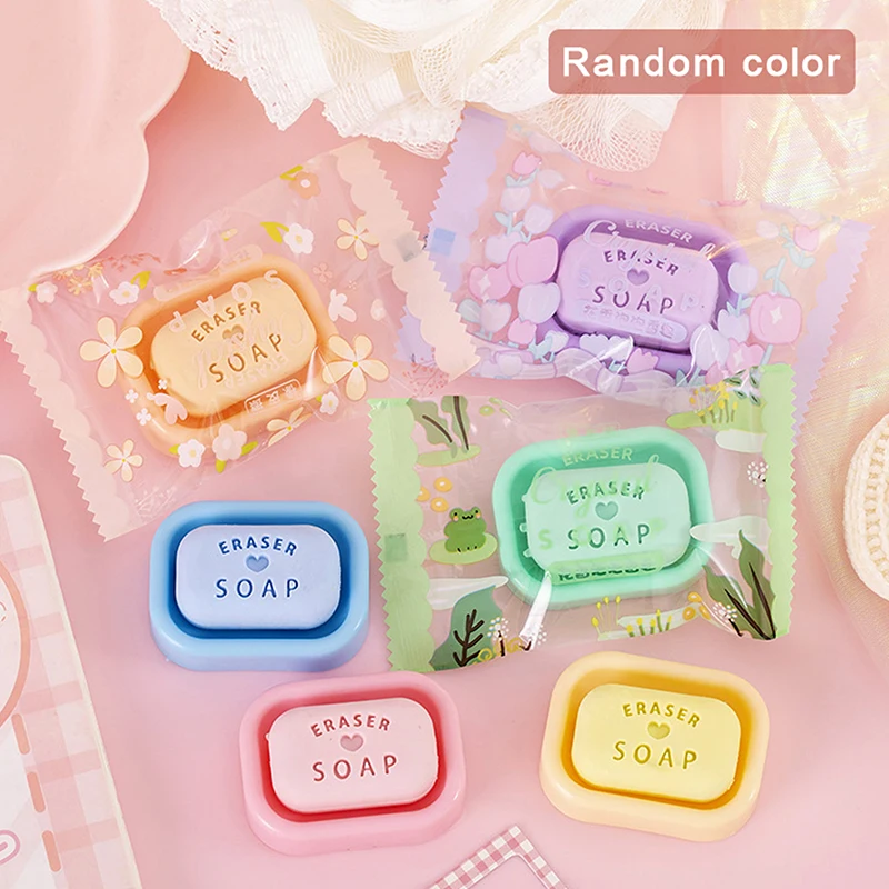 

1 Pcs Random Color Cute Soap Erasers Student Stationery Girls Candy Color Rubber Mini Pencil Eraser School Supplies