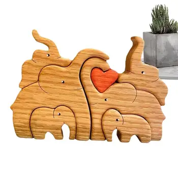 Wood Elephant Statue Creative Gift Wooden Handicrafts Elephant Home Figurines Miniatures Mothers day special Decoration Crafts 1