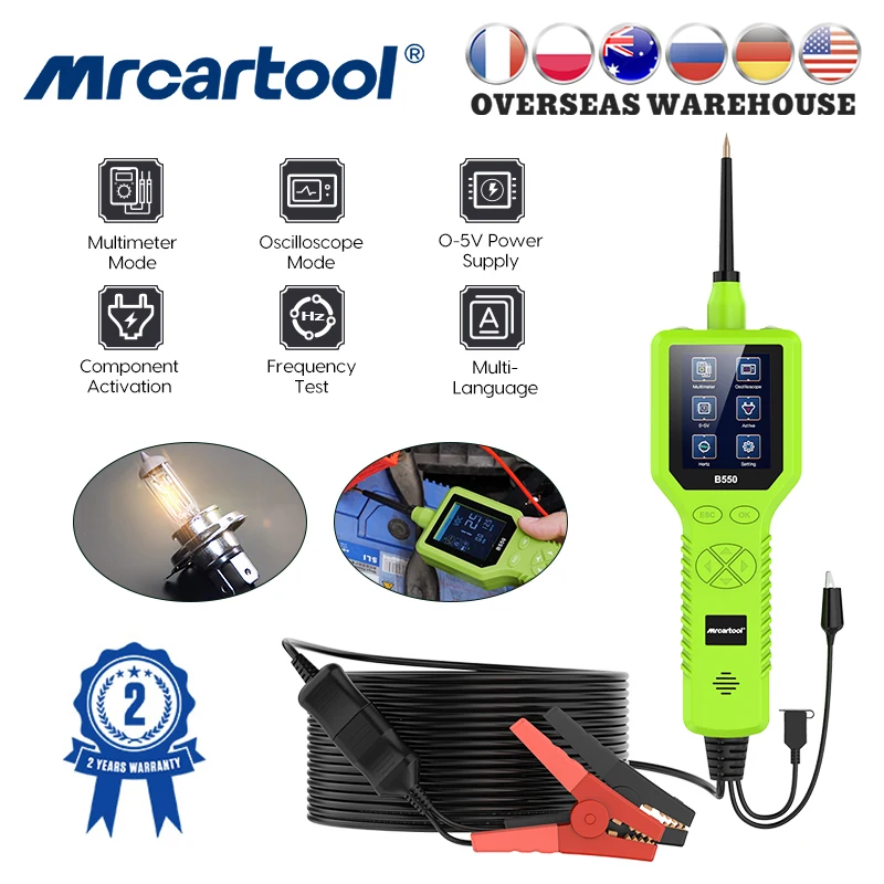 Автомобильный электросканер MRCARTOOL, анализатор электрической цепи, осциллограф, датчик мощности 12 В, 24 В, тестер аккумулятора, автомобильный диагностический инструмент
Автомобильный электросканер MRCARTOOL, анализатор электрической цепи, осциллограф, датчик мощности 12 В, 24 В, тестер аккумулятора, автомобильный диагностический инструмент