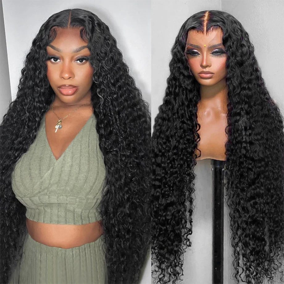 

Deep Wave 13x6 HD Lace Front Human Hair Wig Closure 6X4 5X5 Glueless Wig Curly 13x4 Lace Frontal Wigs For Women Wet And Wavy