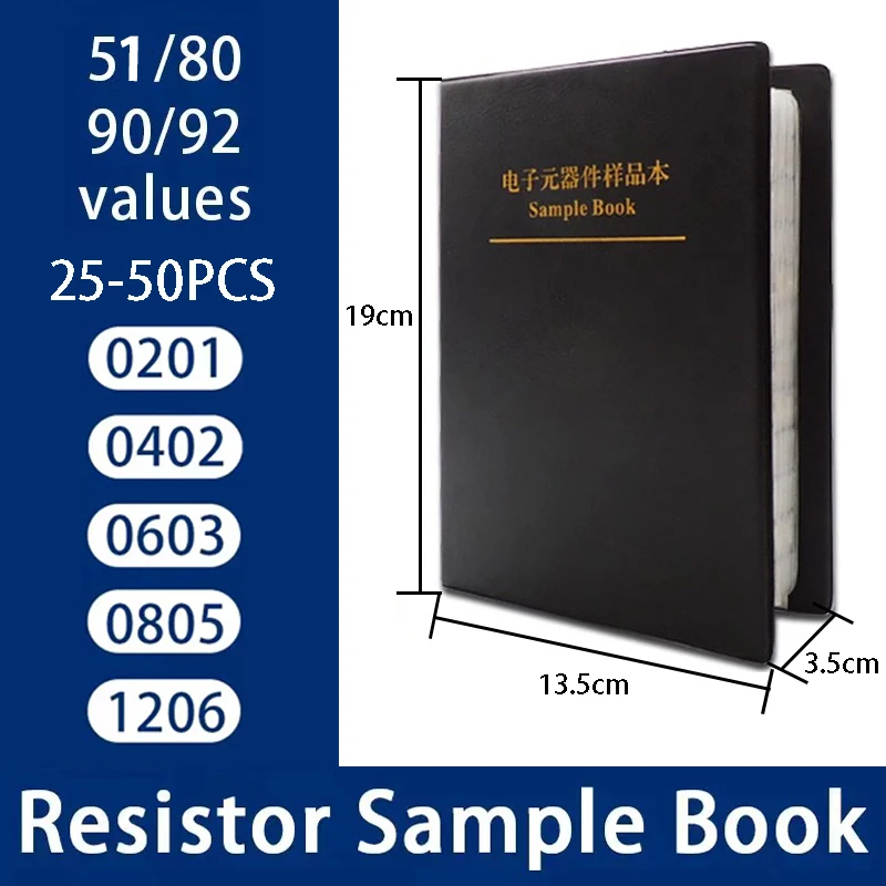 

(25-50 шт.) 100% новая книга образцов емкостных конденсаторов 0201 0402 0603 0805 1206 набор чипов в ассортименте 51/80/90/92 значения