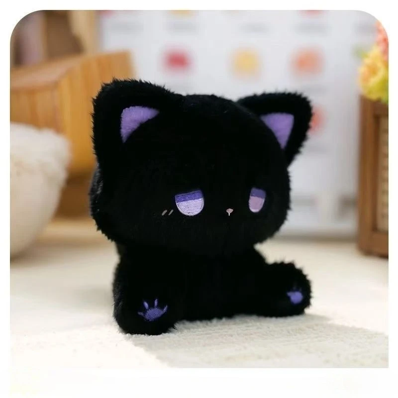 16cm Cute Silly Kitten Doll with High Appearance Plush Toy Cartoon Sitting Posture Doll Black Body with Different Color Eye Gift 16cm Cute Silly Kitten Doll with High Appearance Plush Toy Cartoon Sitting Posture Doll Black Body with Different Color Eye Gift