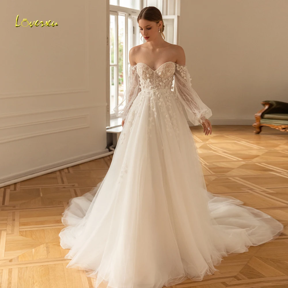 Loverxu Beach Wedding Dresses 2023 Strapless Off The Shoulder Robe De Mariee Lace Beaded Appliques A-Line Boho Vestido De Novia 
Loverxu Beach Wedding Dresses 2023 Strapless Off The Shoulder Robe De Mariee Lace Beaded Appliques A-Line Boho Vestido De Novia