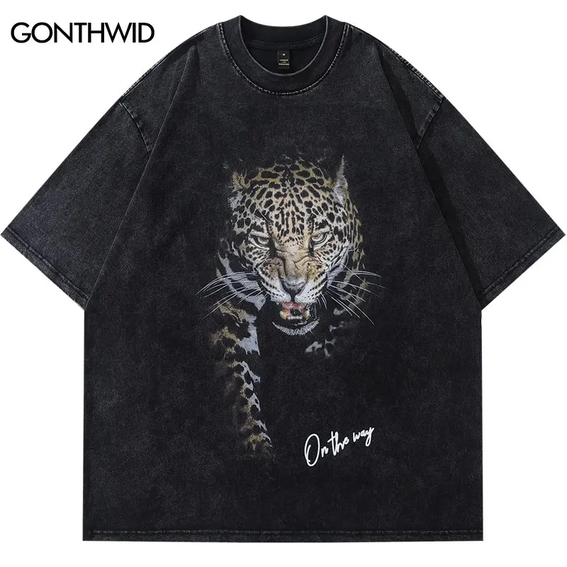 Men Vintage Washed Tshirt Hip Hop Animal Leopard Graphic Print Streetwear Oversized T-Shirt Y2K 2023 Fashion Harajuku Punk Tops 
Men Vintage Washed Tshirt Hip Hop Animal Leopard Graphic Print Streetwear Oversized T-Shirt Y2K 2023 Fashion Harajuku Punk Tops