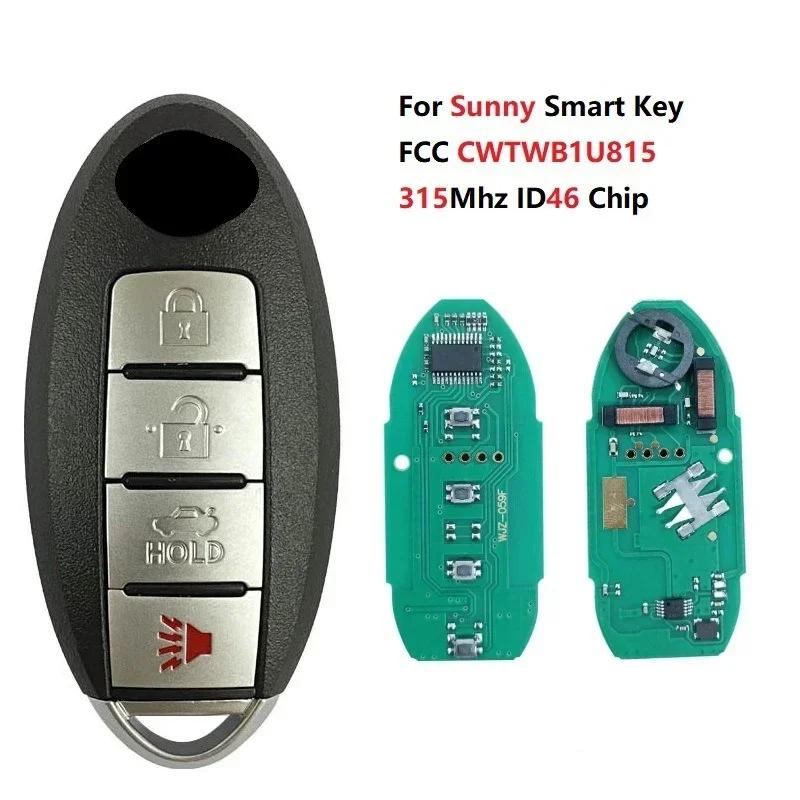 10pcs for Nissan Sunny Teana Sylphy Sentra Versa 315MHz PCF7952 ID46 Chip FCC ID:CWTWB1U815 4 Buttons Keyless Go Remote Car Key
10pcs for Nissan Sunny Teana Sylphy Sentra Versa 315MHz PCF7952 ID46 Chip FCC ID:CWTWB1U815 4 Buttons Keyless Go Remote Car Key