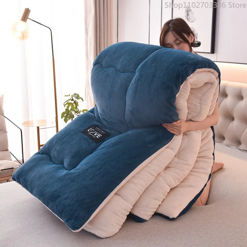 Thermal Winter Lamb Velvet Quilt Thick Flannel and Lamb Double-faced Velvet Wool Blankets Quilts 5kg Comforter for Bed
Thermal Winter Lamb Velvet Quilt Thick Flannel and Lamb Double-faced Velvet Wool Blankets Quilts 5kg Comforter for Bed