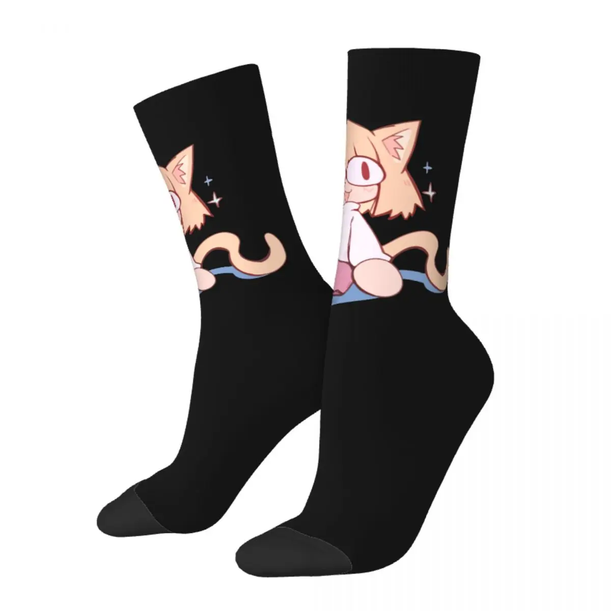 

Cute Neco Arc Anime Socks Men's Women's Polyester Funny Happy Socks Harajuku Spring Summer Autumn Winter Middle Tube Socks Gifts