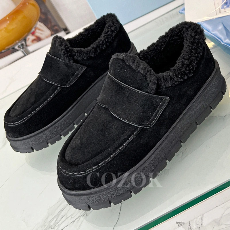 Women Winter Warm Leisure Shoes 2023 New Not Grinding Feet Wool Material Loafers Thick Bottom Female Shoes With Wide Toe
Women Winter Warm Leisure Shoes 2023 New Not Grinding Feet Wool Material Loafers Thick Bottom Female Shoes With Wide Toe