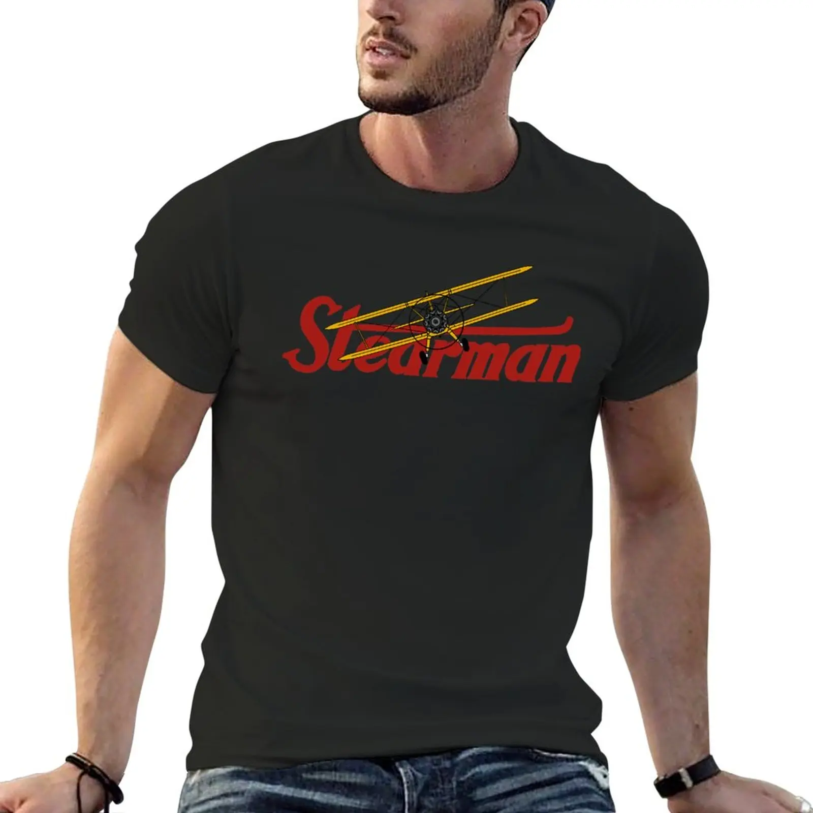 Новая Винтажная Мужская футболка Stearman с изображением бисамолета, летние топы, простые белые футболки для мужчин
Новая Винтажная Мужская футболка Stearman с изображением бисамолета, летние топы, простые белые футболки для мужчин