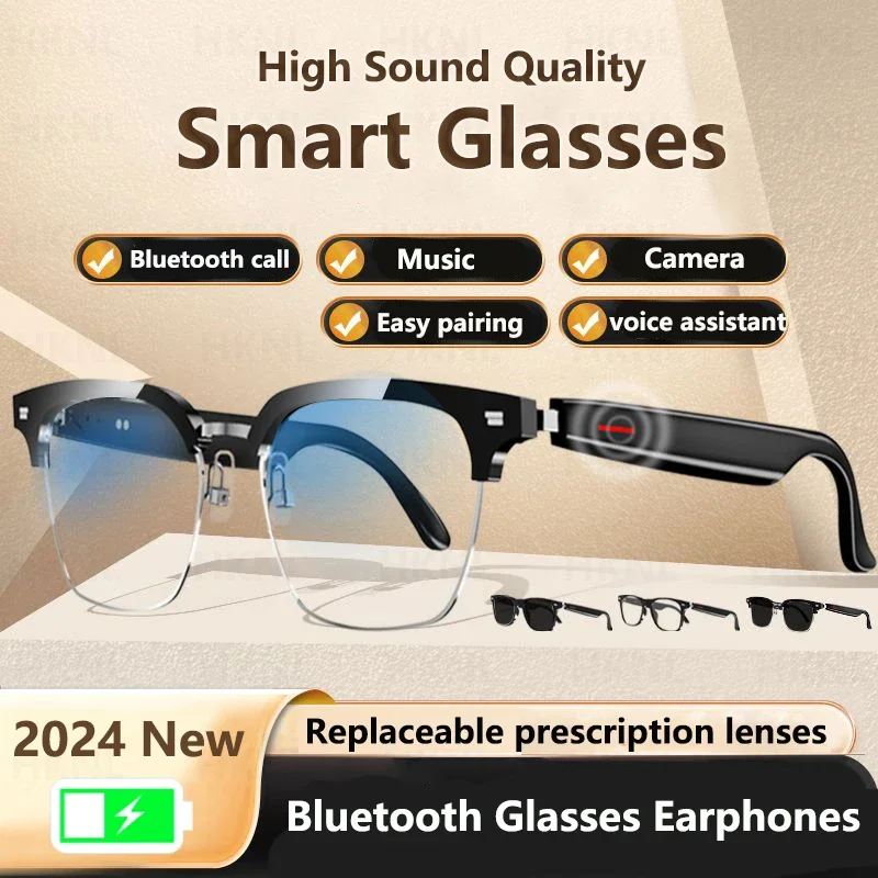 

Умные очки для камеры, голубые зеркальные поляризованные солнцезащитные очки, линзы, встроенный микрофон, динамики, сенсорные и голосовые помощники в музыке